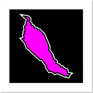 Denman Island BC - Pink Magenta Silhouette - Simple and Bright - Denman Island Posters and Art